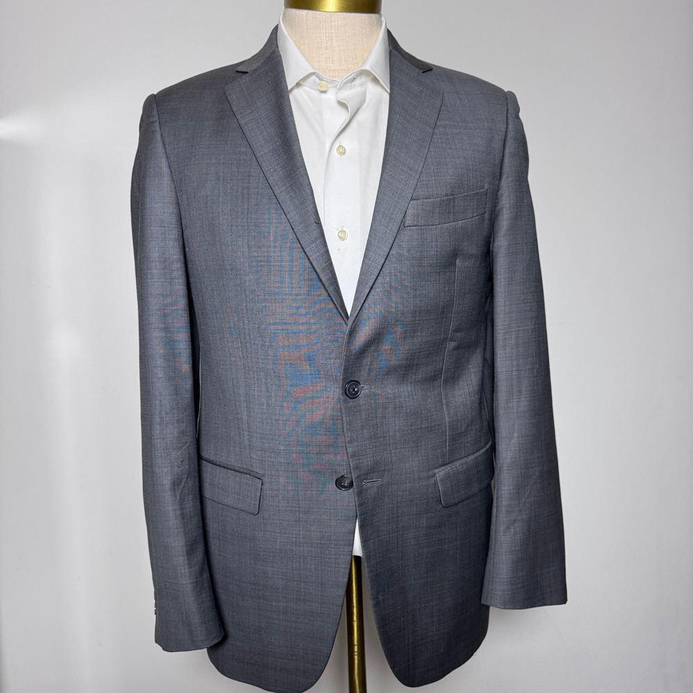 Saks Fifth Avenue RED Ermenegildo Zegna Cloth Gray‎ Wool Blazer 40R Trim Fit